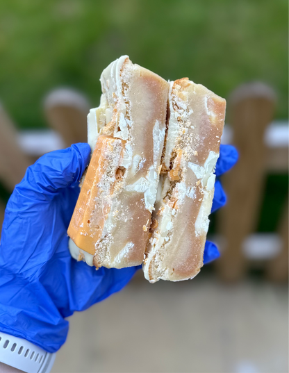 Salted caramel blondies with milky bar gold & gold bar biscuits