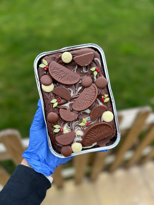 Terrys chocolate orange brownie slab