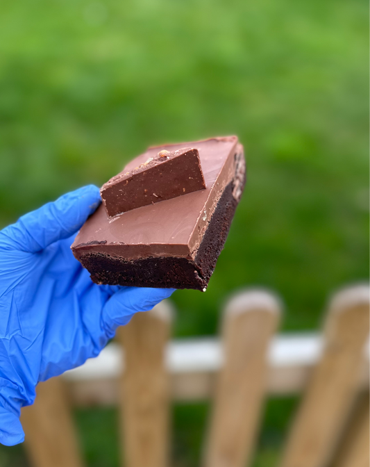 Orange Toblerone brownie chunk