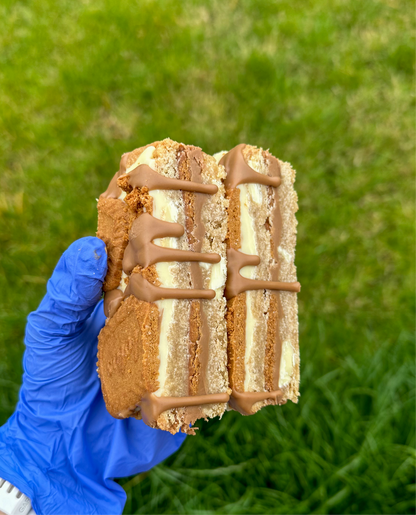 Biscoff & white chocolate cookie slab