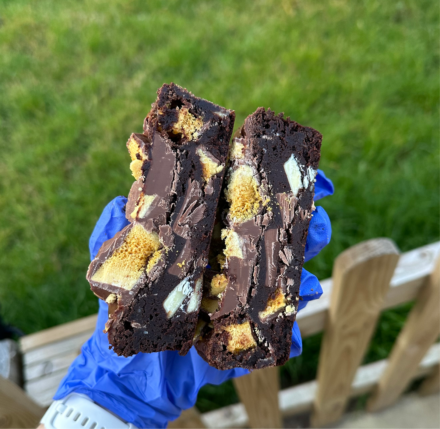 Crunchie brownie slab