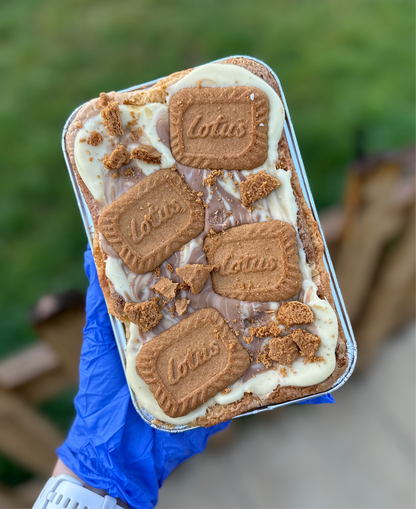 Lotus Biscoff & white chocolate blondie slab